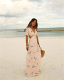 Robe Longue Bohème Découpée | Confort Fluide | Élégance de Plage