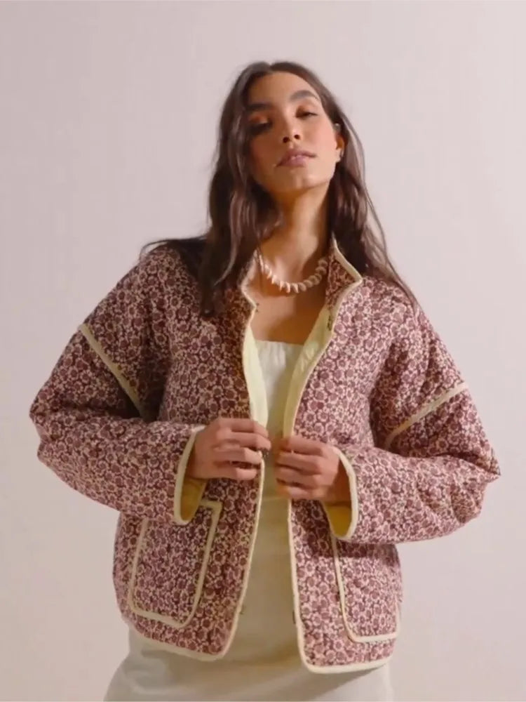Veste Matelassée Fleurie | Douce & Stylée | Inspiration Vintage