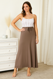 Jupe Longue Taille Haute | Ceinture Ajustable | Élégante et Fluide