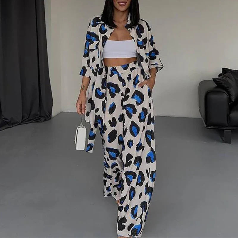 Ensemble Deux Pièces Imprimé Léopard | Audacieux et Fluide | Look Tendance Décontracté