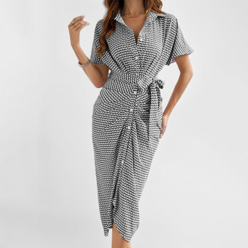 Robe Midi Ceinturée à Boutons Chic | Légère | Élégance Sans Effort