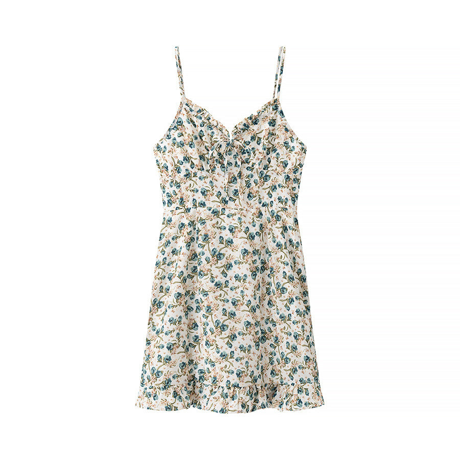 Robe Courte Fleurie d’Été | Légère & Fluide | Esprit Romantique Laiton