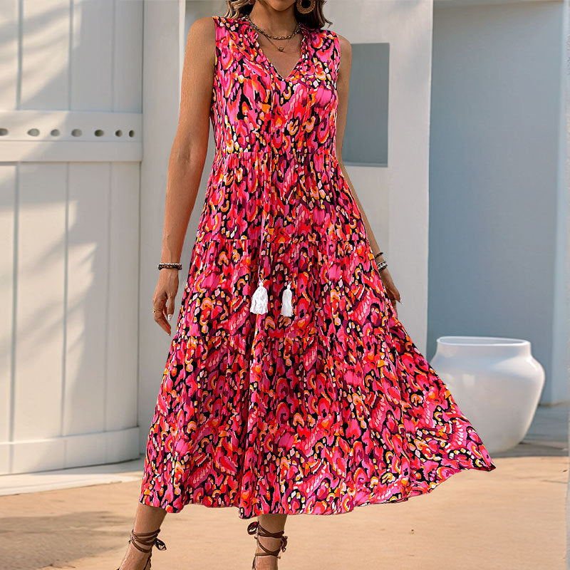 Robe Longue Bohème Sans Manches | Fluide | Incontournable d'Été
