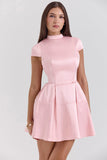 Robe Patineuse Satinée | Rose | Élégante, Douce et Raffinée