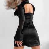 Robe Courte en Satin avec Fente | Silhouette Élancée | Élégance de Soirée