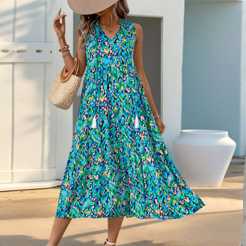 Robe Longue Bohème Sans Manches | Fluide | Incontournable d'Été