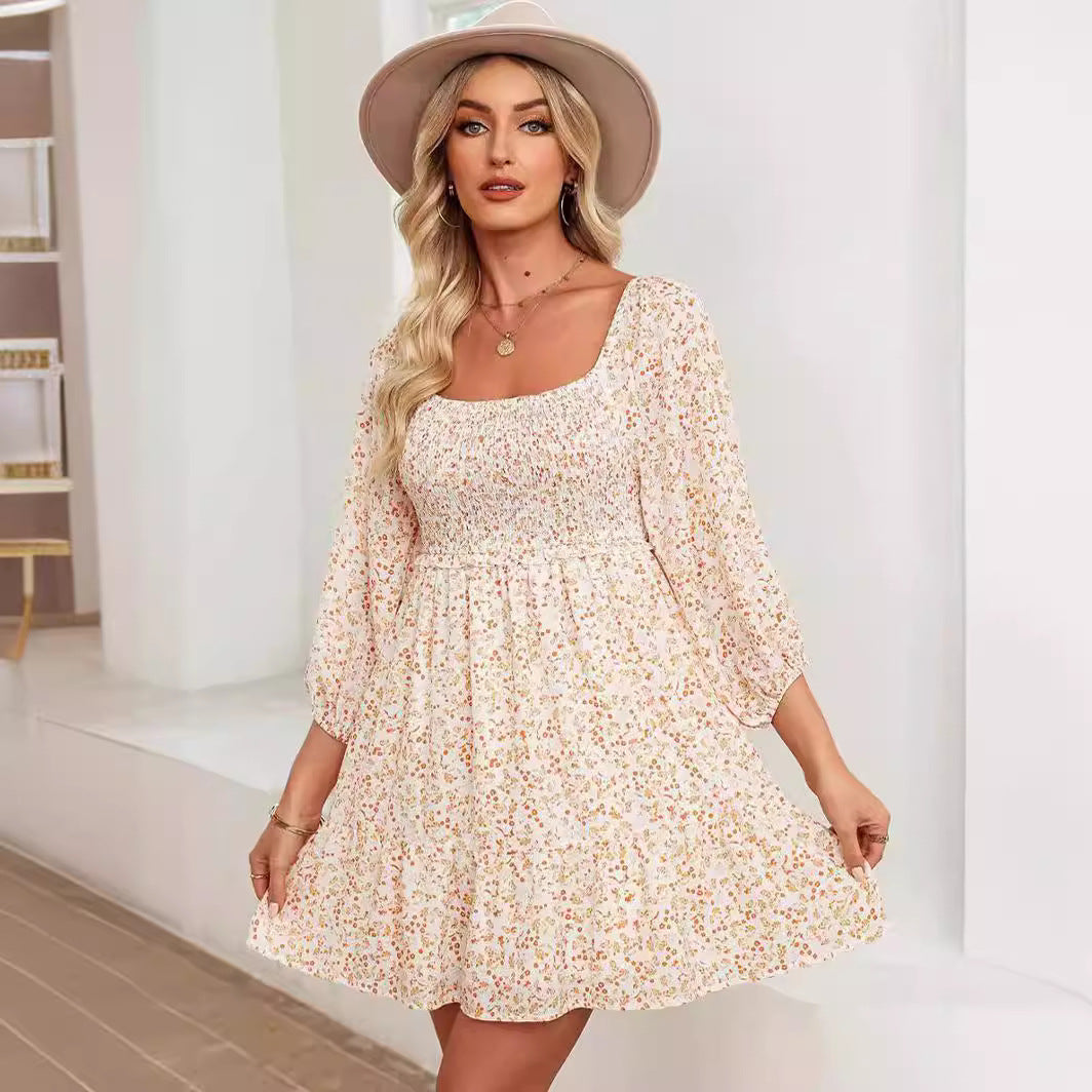 Robe Courte Smockée Fleurie | Douce | Romantique et Légère