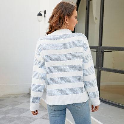 Pull en Maille à Rayures | Texture Douce | Style Décontracté et Douillet