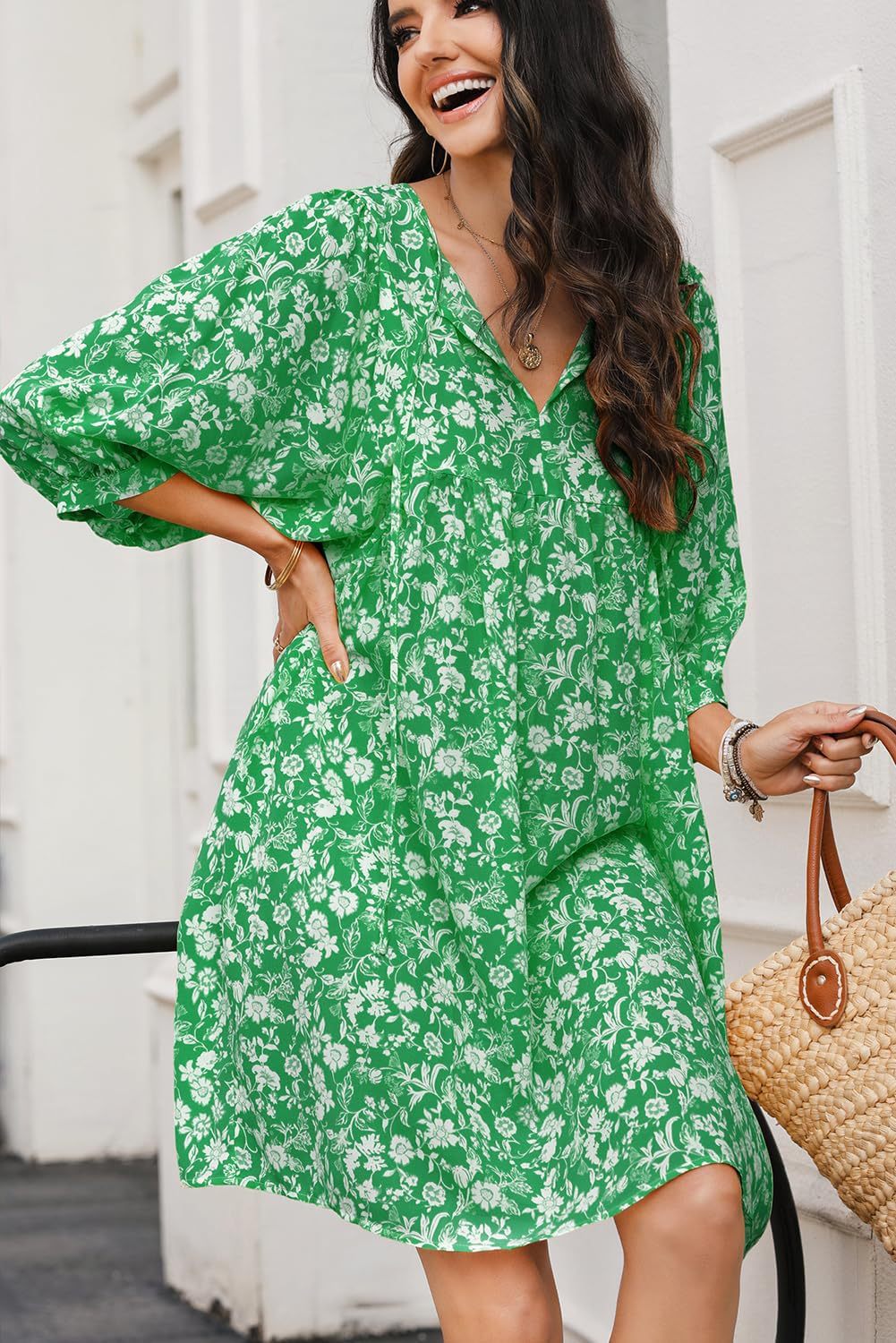 Robe Tunique Bohème Fleurie | Mélange de Coton Léger | Vive et Aérienne