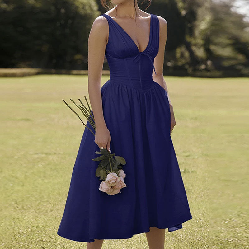 Robe Midi Vintage Sans Manches Fleurie | Romantique | Élégance Légère