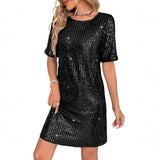 Robe Droite à Sequins | Effet Scintillant | Glamour de Soirée