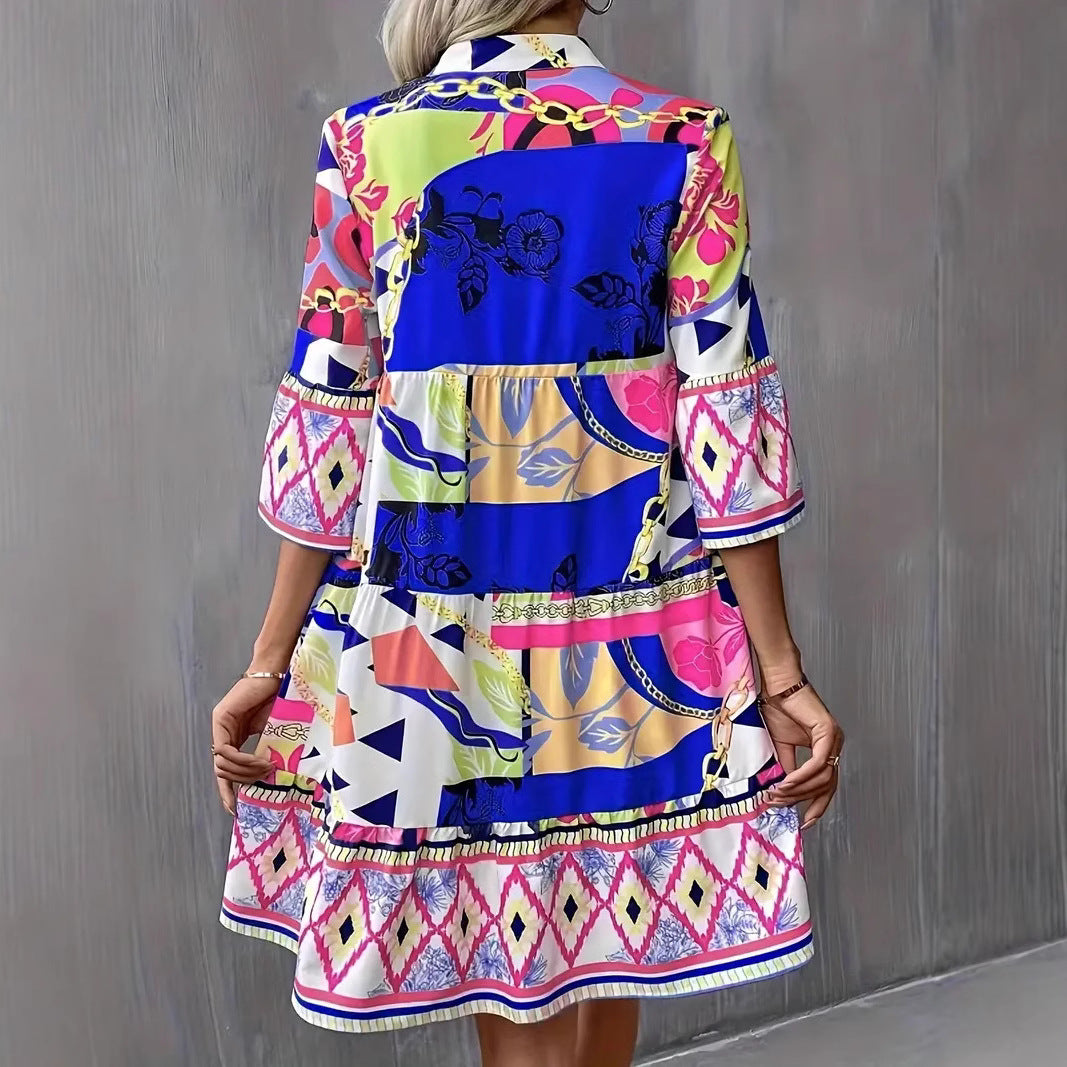 Robe Tunique Imprimée Bohème | Colorée | Légère et Ludique