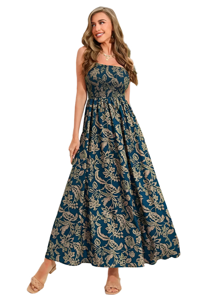 Robe Longue Fleurie | Sans Manches | Style Estival Élégant