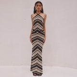 Robe Longue en Maille à Motif Chevron | Audacieuse | Chic Estival