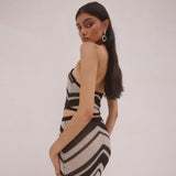 Robe Longue en Maille à Motif Chevron | Audacieuse | Chic Estival