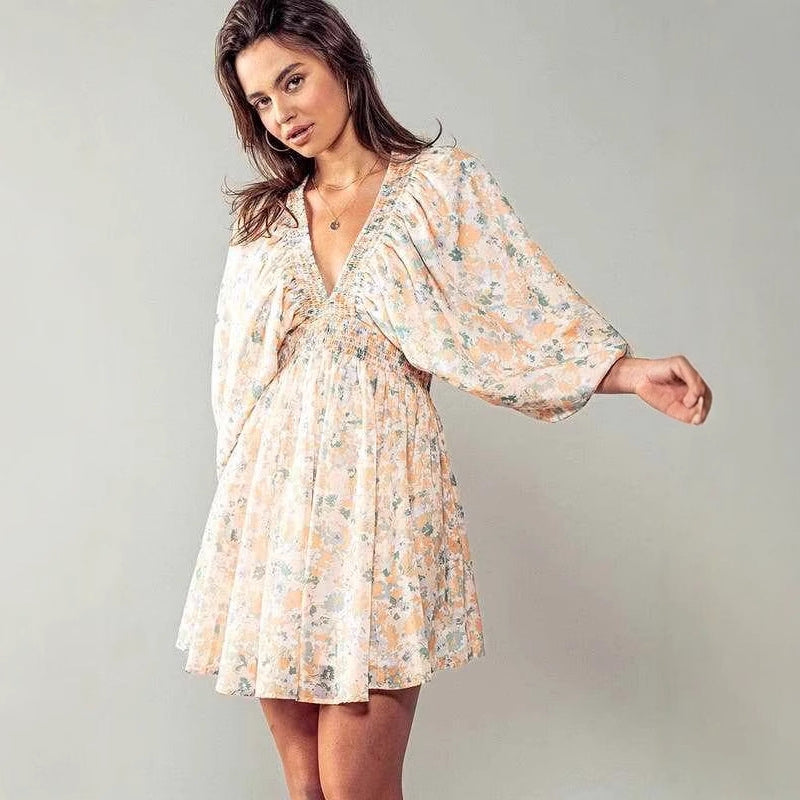 Robe Bohème à Manches Chauve-Souris | Abricot | Légère, Romantique et Fluide