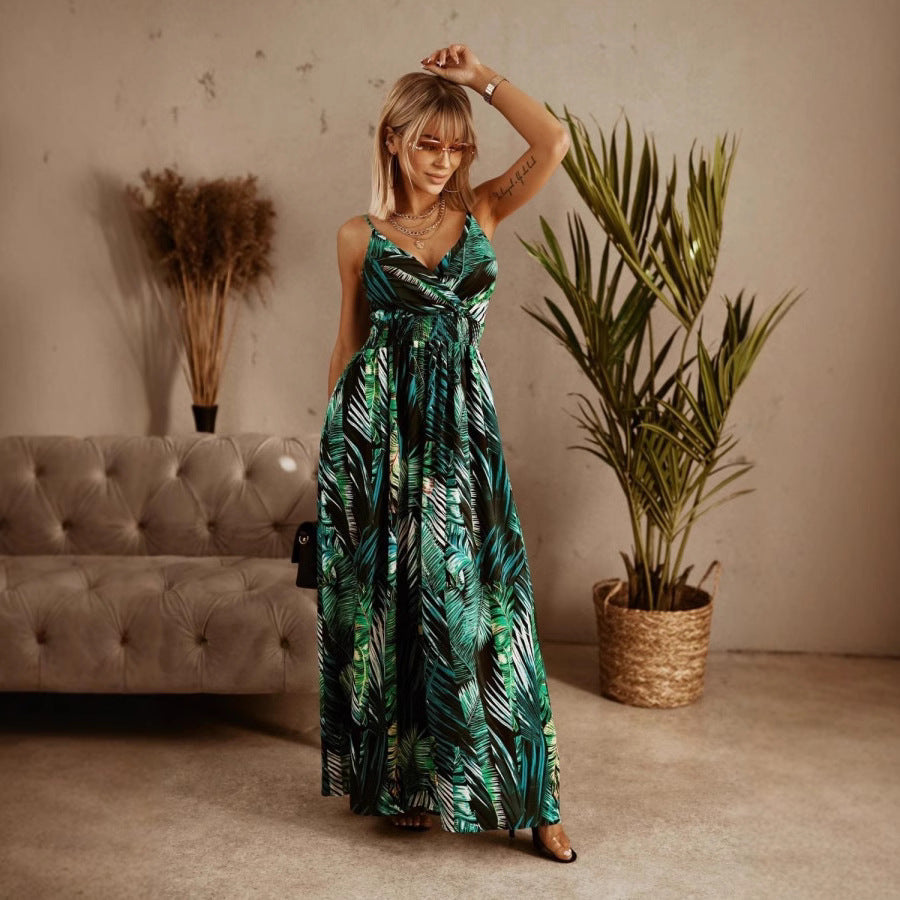 Robe Longue Tropicale | Tissu Léger | Exotique et Fluide