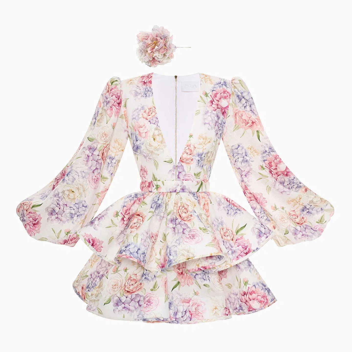 Robe Courte à Volants Fleuris | Volume Léger | Audacieuse & Romantique