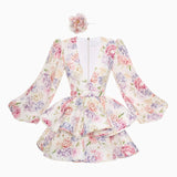 Robe Courte à Volants Fleuris | Volume Léger | Audacieuse & Romantique