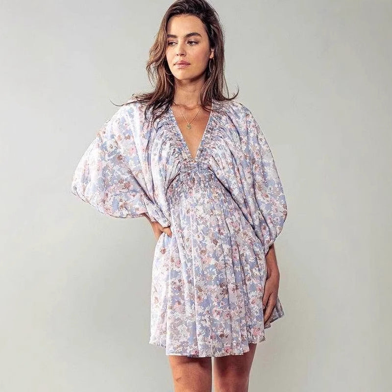 Robe Bohème à Manches Chauve-Souris | Abricot | Légère, Romantique et Fluide