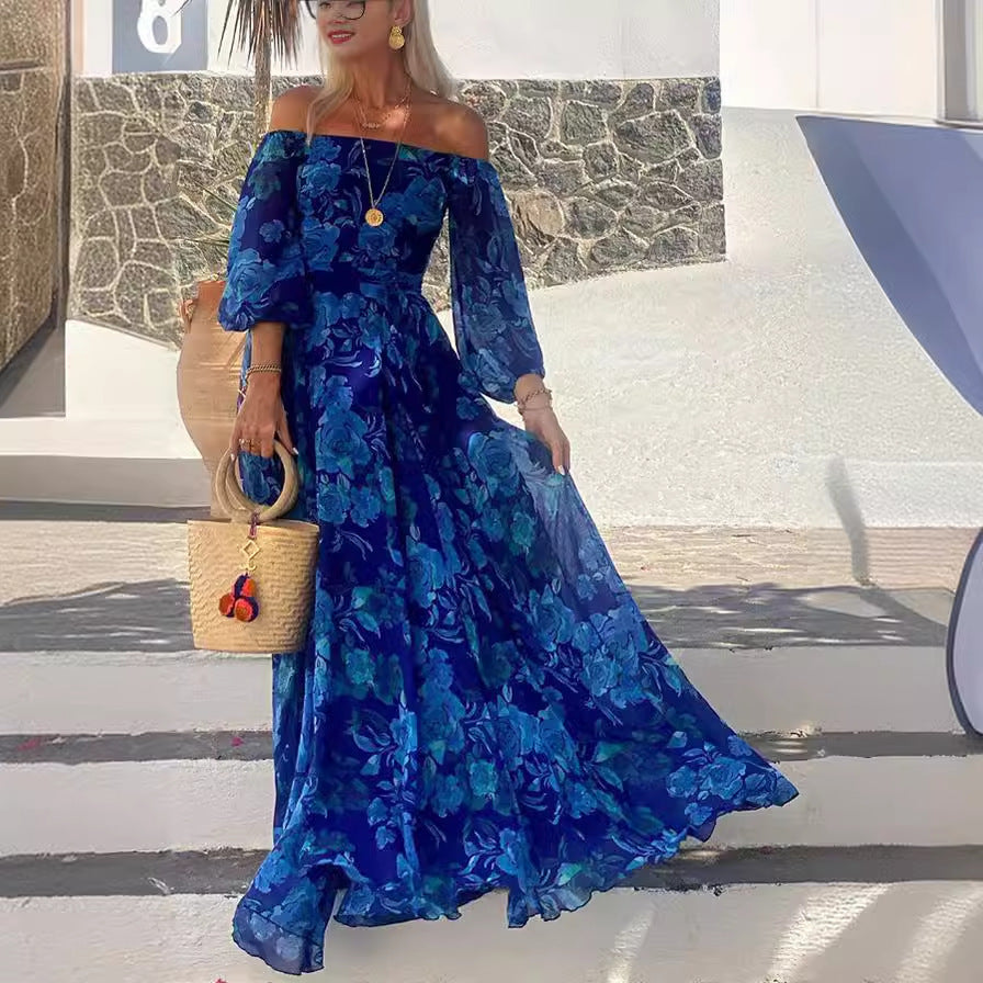 Robe Longue Épaules Dénudées | Élégante | Fluide & Romantique