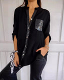 Chemise Poche à Paillettes | Légère | Style Chic au Quotidien
