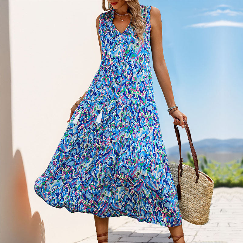 Robe Longue Bohème Sans Manches | Fluide | Incontournable d'Été