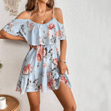 Robe Mini Épaules Dénudées à Fleurs | Légère & Aérienne | Parfaite pour l'Été