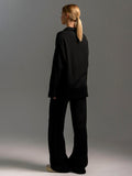Ensemble Tricoté Lounge | Détente Élégante | Haut Col Polo & Pantalon Ample