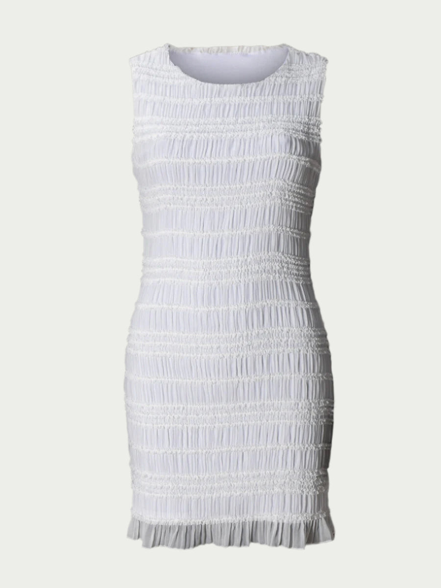 Robe Courte Sans Manches Texturée | Douce et Structurée | Minimalisme Estival