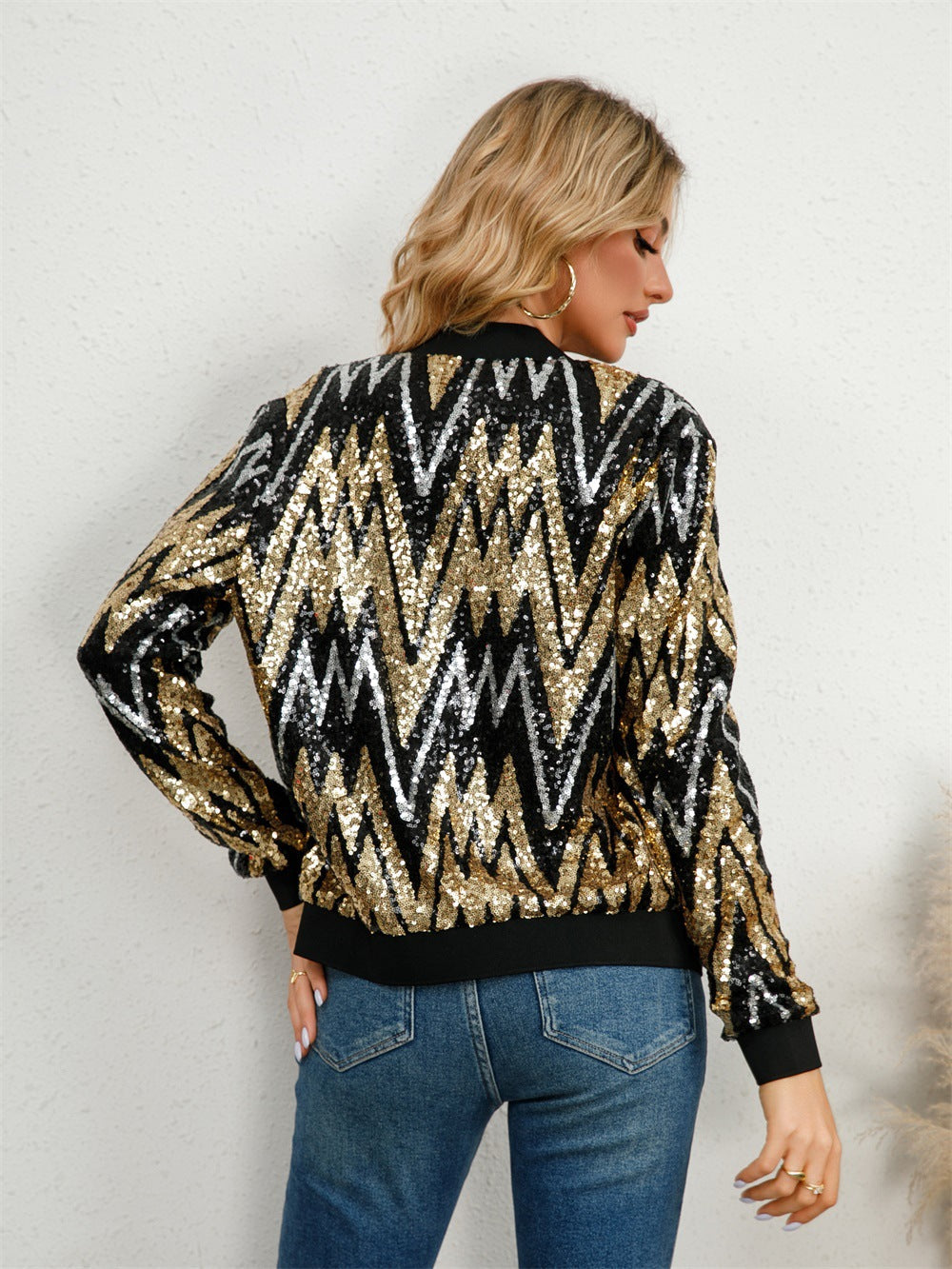 Blouson Bomber à Sequins | Glamour & Tendance | Pièce Statement