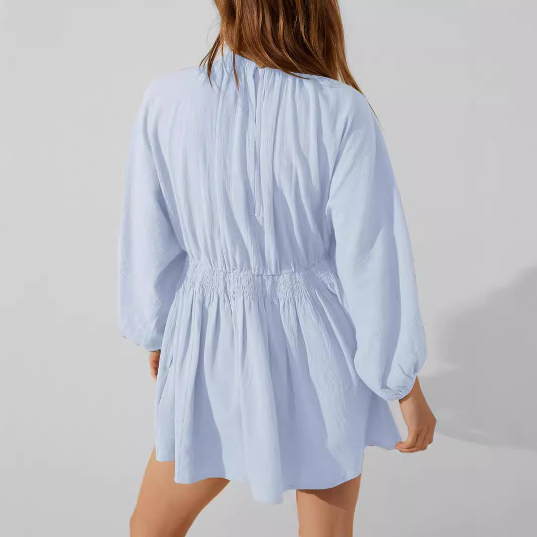Robe Courte Bohème à Décolleté Plongeant | Décontractée | Fluide et Chic