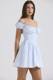 Robe Courte à Encolure Carrée et Corset | Rouge | Féminine, Ajustée et Romantique