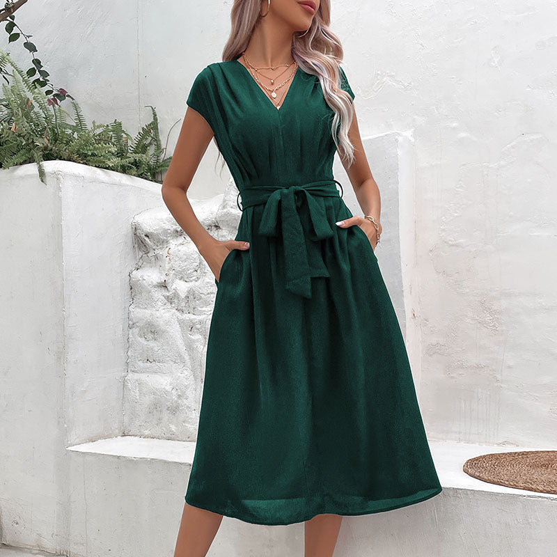 Robe Midi Élégante Ceinturée | Légère | Élégance Décontractée