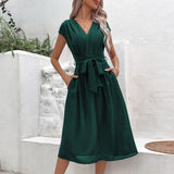 Robe Midi Élégante Ceinturée | Légère | Élégance Décontractée