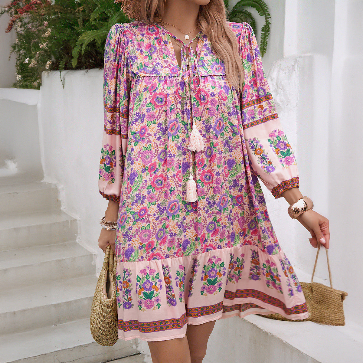 Robe Tunique Bohème Fleurie | Décontractée | Colorée et Esprit Libre