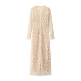 Robe de Soirée Ajustée en Dentelle | Dentelle Florale Élégante | Glamour et Raffinement