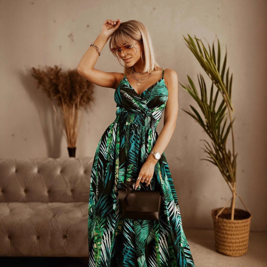 Robe Longue Tropicale | Tissu Léger | Exotique et Fluide