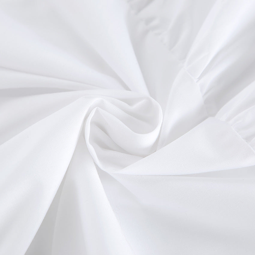 Robe à Col Volanté | Blanche | Légère et Aérée