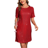 Robe Droite à Sequins | Effet Scintillant | Glamour de Soirée