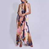 Robe Longue Plissée à Col Halter | Élégante & Fluide | Mode Statement