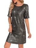Robe Droite à Sequins | Effet Scintillant | Glamour de Soirée