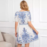 Robe Courte Bohème Brodée | Coton Doux | Charme Méditerranéen