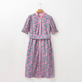 Robe Midi Bohème Fleurie Boutonnée | Mélange de Coton | Vive et Féminine