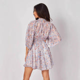 Robe Courte à Manches Ballon Fleurie | Rêveuse | Légère et Féminine