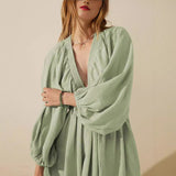 Robe Courte Bohème à Décolleté Plongeant | Décontractée | Fluide et Chic