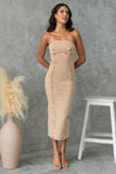 Robe Midi en Jean Sans Bretelles | Coupe Sculptante | Chic Rétro Sans Effort