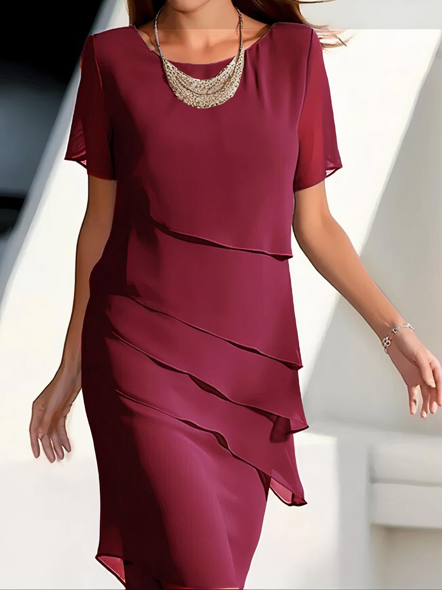 Robe Élégante en Chiffon à Étages | Fluide & Sophistiquée | Parfaite pour les Occasions Spéciales