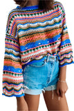 Pull en Maille Coloré | Base Verte | Bohème et Plein de Peps