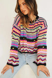 Pull en Maille Coloré | Base Verte | Bohème et Plein de Peps